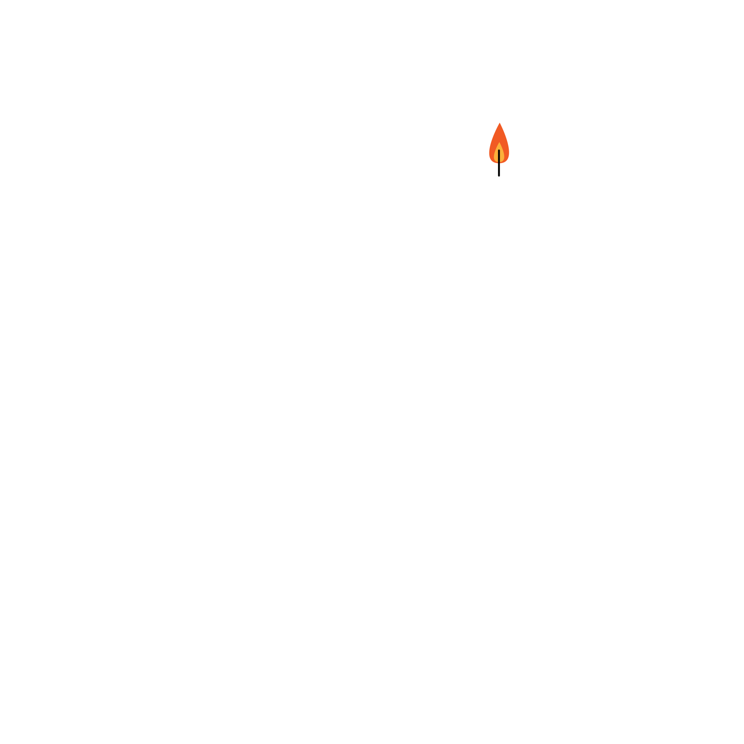 Grafische Darstellung des &-Symbols mit einer Kerze