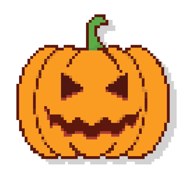 Halloween-Kürbis aus Pixeln