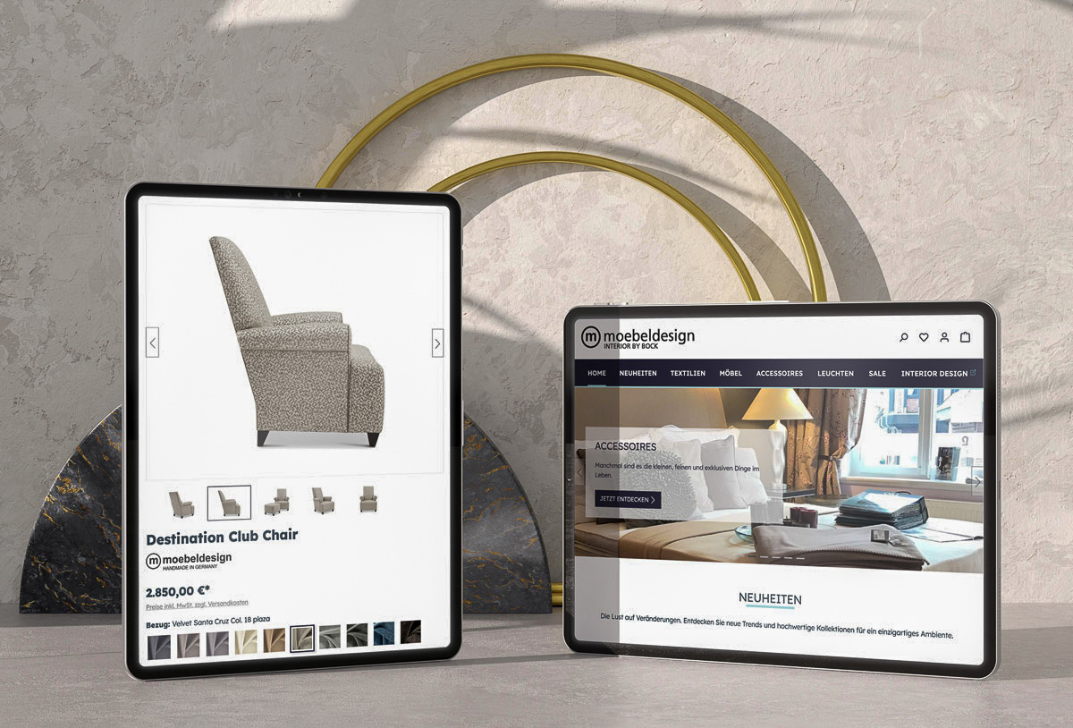 Abbildung Onlineshop von M-Möbeldesign