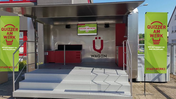 Ü-Wagen Aktion Quizzer am Werk Innenansicht