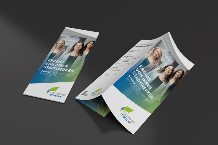 Mockup von einem Info-Flyer für Kunden der Stadtwerke Lübbecke