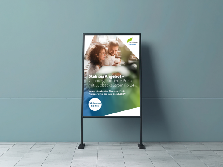 Mockup eines Plakats der Stadtwerke Lübbecke