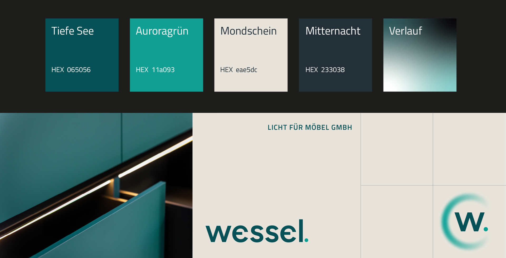 Corporate Design Konzept für Wessel - Licht für Möbel GmbH